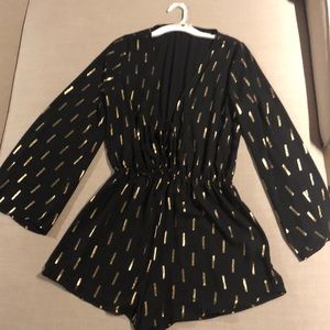Black and Gold Sparkle Romper
